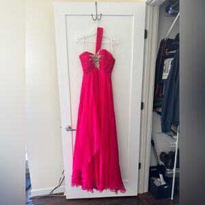 2012 Vintage Prom Dress One-Shoulder Evening Gown with Embellished Bodice